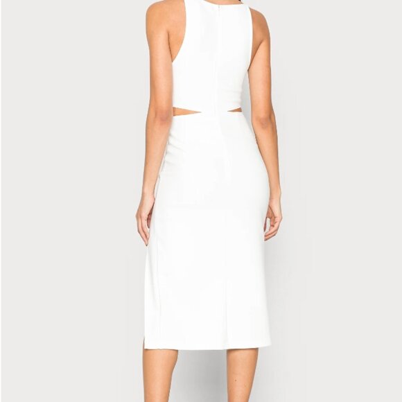 Abercrombie & Fitch White Midi Dress With Cutouts And Slit Size XSP - Picture 2 of 10